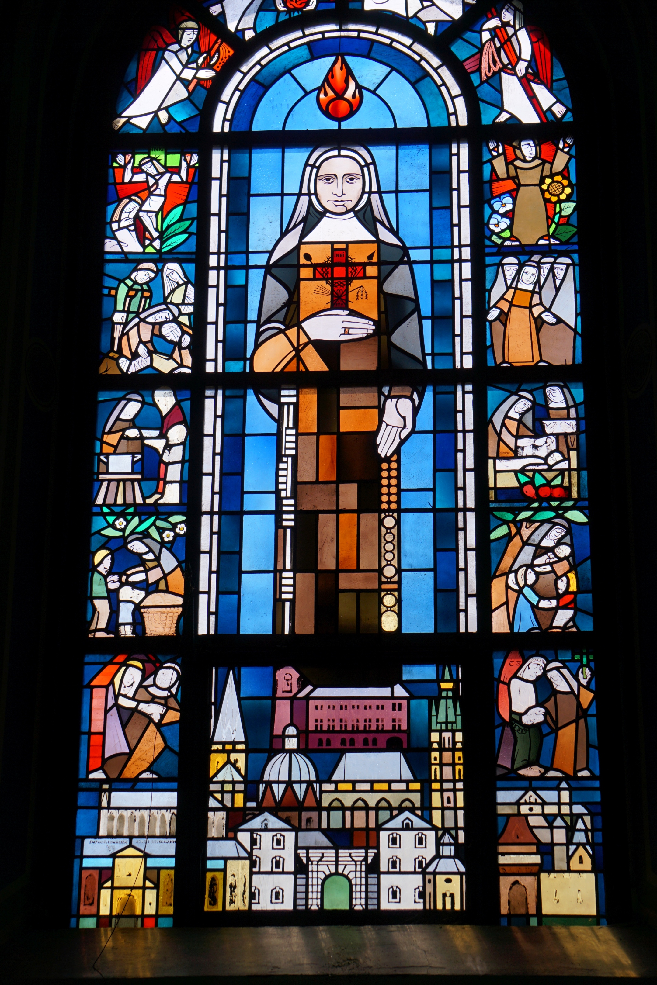 Franziska Schervier, Fenster von Erich Charlier, 1986, Jakobskirche